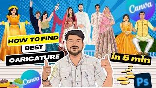 How to make caricature wedding invitation part 2 || Caricature Wedding Invitation ||