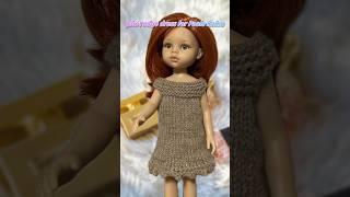 Knitted picot edge dress for Paola Reina doll #dollclothes #knitting #crochet #shorts #paolareina