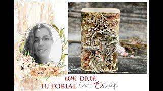 Mixed Media tutorial   Upcycling Metal Tin for Home decor Craft O'clock