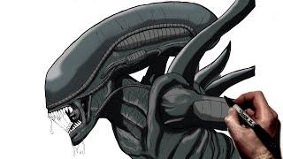 How To Draw A Xenomorph | Step By Step | Alien