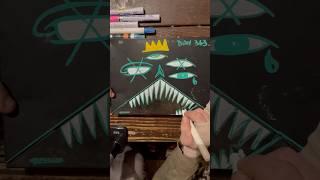 Daily Faces Challenge: Day 364/365- Paint Marker Drawing on Old DVD Player | Art Timelapse #shorts