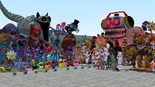 ALL POPPY PLAYTIME CHAPTER 3-1 CHARACTERS VS ALL FNAF 1-10 ANIMATRONICS In Garry's Mod!