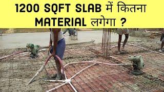 Material Required for 1200 sq ft slab casting | 1200 sq ft Slab casting cost Estimation