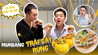 Mukbang Cá Nục hấp cuốn bánh tráng và trái cây rừng SIÊU LẠ cùng "Chông Vợ Hài" | Tina Thảo Thi
