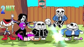 SANS & PAPYRUS WITH UNDERPANTS SANS TEAMS UP IN SURVIVAL MATCH MODE | FUNNY GAMING