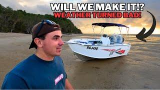 ATTEMPTING to camp FRASER ISLAND from bottom to top on a 5M BOAT!