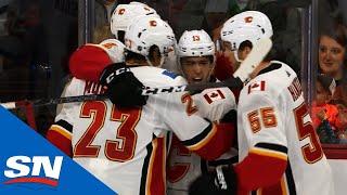 Sean Monahan Sets Table For Johnny Gaudreau One Timer