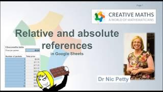 Spreadsheets with Dr Nic: Relative and Absolute References