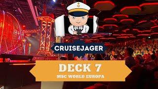 Ship Tour MSC World Europa - Deck 7 (London) - 4K (HDR)