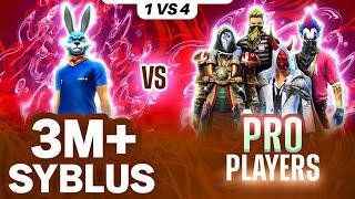 1 Vs 4 || 3 million+ SYBLUS vs Pro Player Clash Squad Custom Match || Garena Free Fire