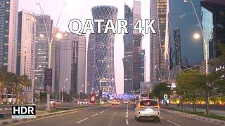 Qatar 4K HDR - Sunset Drive - Driving Downtown