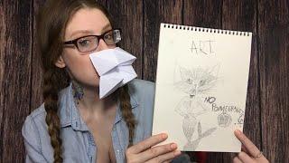 ASMR LYING ART TEACHER RP | Teaching Pencil Sketching & Origami | NO POMEGRANATES