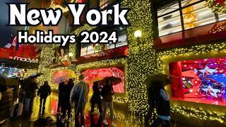 4K NYC Christmas Walk | Macy’s Holiday Windows 2024 