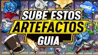 ARTEFACTOS que DEBES SUBIR antes de nivel 45! Guia de ARTEFACTOS para PRINCIPIANTES- Genshin Impact