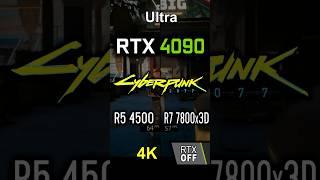 Ryzen 5 4500 vs Ryzen 7 7800x3D with RTX 4090 - Cyberpunk 2077 | 4K