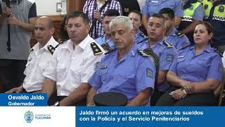 Jaldo firmó un acuerdo en mejoras de sueldos con la Policía y el Servicio Penitenciario
