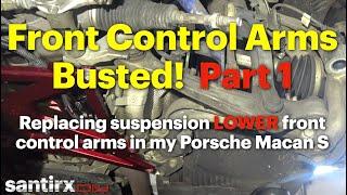 Lower Front Suspension Busted! LOWER control arms replacement in my 2015 Porsche Macan