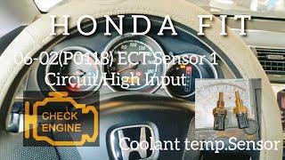 HONDA FIT | Fix! 06-02(P0118) ECT Sensor 1 Circuit High Input