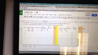 Excel spreadsheet momentum lab