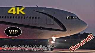 Private Airbus A340 Air X Charter VIP Night Takeoff! (9H-BIG)