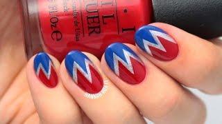 EASY 4th of July Burst Nail Art