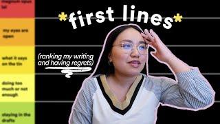 ranking the ~first lines~ of my stories (yikes!)