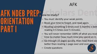 AFK NDEB Prep Orientation Part I August 2019