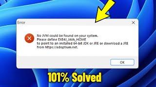 No JVM could be found on your system in Windows 11 / 10 / 8/ 7 - How To Fix Error Install Program 