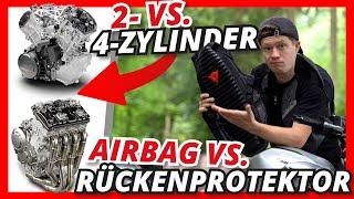 2- vs. 4-Zylinder - was ist besser? Hartschalen-Rückenprotekor vs. Airbagweste? Uvm.! #FragMarc