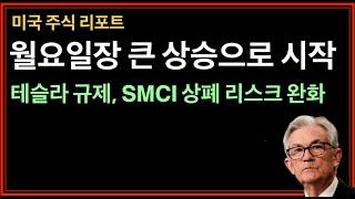 (속보) 월요일장 큰 상승으로 시작합니다 - 테슬라 FSD 규제 완화, SMCI 상폐 리스크 완화