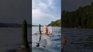 Making my cucumber salad in the ocean