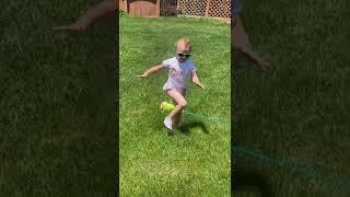 Ari gets over her fear of the sprinkler-June 9, 2021