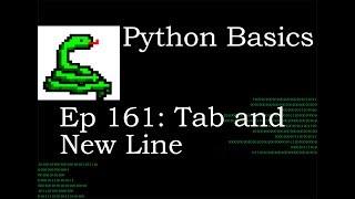 Python Basics String Tab and New line