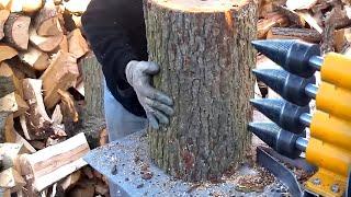 Dangerous Automatic Homemade Firewood Processing Machines in Action, Fastest Wood Splitting Machines