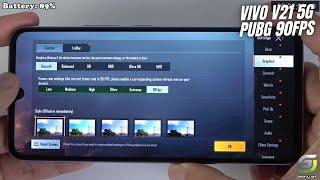 Vivo V21 5G test game PUBG Smooth 90 FPS Graphics | Dimensity 800U, 90Hz Display