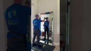 Professional mirror cleaning.