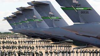 1000s of US Paratroopers Are Boarding Massive Boeing C-17 Simultaneously