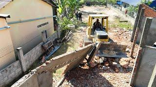 Great Performance Extremely KOMATSU Dozer D31px Push Old Building Filling Up Area With Dump Trucks