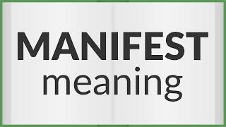 Manifest | meaning of Manifest