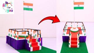 DIY Mini Flag Hoisting Stage for Republic Day | Easy Craft Idea for School Projects !