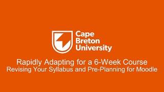 Revising Your Syllabus and Pre Planning for Moodle