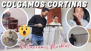 NUEVOS AVANCES‼️COLGAMOS CORTINAS  + RESTAURANDO MUEBLES ️ para el Palacete