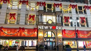 [4K] NYC Christmas Walk : Macy's, Bryant Park's Winter VillageDiner at La Pecora Bianca2024