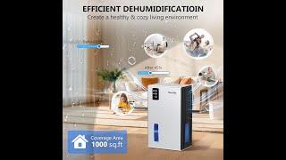 NineSky Dehumidifier for Home, 95 OZ Water Tank Dehumidifiers for Bathroom Bedroom Basement