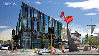 Post-earthquake commercial building in Christchurch on triangular site