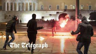 Greece train crash: Police fire tear gas to disperse protesters in Athens