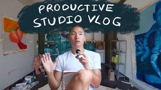 Productive Day in My Life Painting, Cancelling Sticker Mule, and Yapping // studio vlog