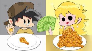 POP IT :: RICH vs POOR FOOD CHALLENGE!  Friday Night Funkin l Animation Mukbang