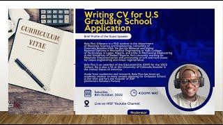 Writing CV for U.S.  Graduate School Applications