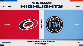 NHL Highlights | Hurricanes vs. Utah - November 13, 2024